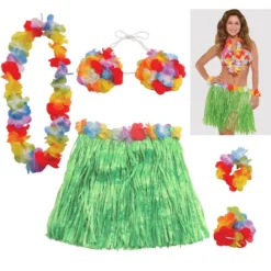 Adult Faux Grass Skirt Kit, 5pc