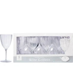 CLEAR Premium Plastic Wine Glasses 8ct