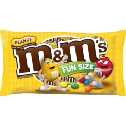 Peanut M&M's Milk Chocolate Candies Fun Size Pouches Bag, 16pc