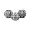 Black & White Damask Paper Lanterns 3ct