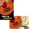Miami Heat Invitations & Thank You Notes For 8