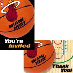 Miami Heat Invitations & Thank You Notes For 8
