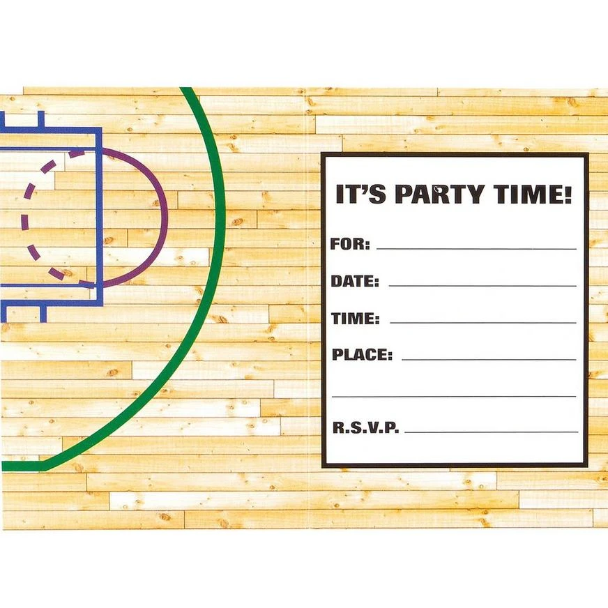 Spalding Basketball Invitations & Thank You Notes For 8 2 Spalding Basketball Invitations & Thank You Notes For 8 - Image 2