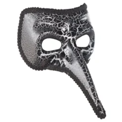 Black Crackle Long Nose Mask