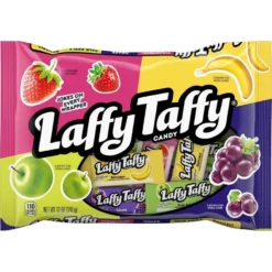 Willy Wonka Laffy Taffy Candy Bag, 36pc - Banana, Grape, Sour Apple, & Strawberry