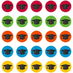 Glitter Graduation Cap Cutouts 50ct