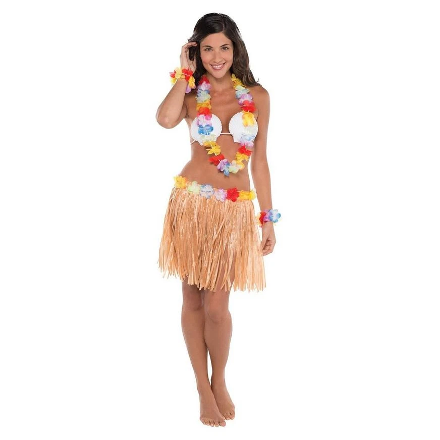 Adult Natural Hula Skirt Kit 5pc 2 Adult Natural Hula Skirt Kit 5pc - Image 2
