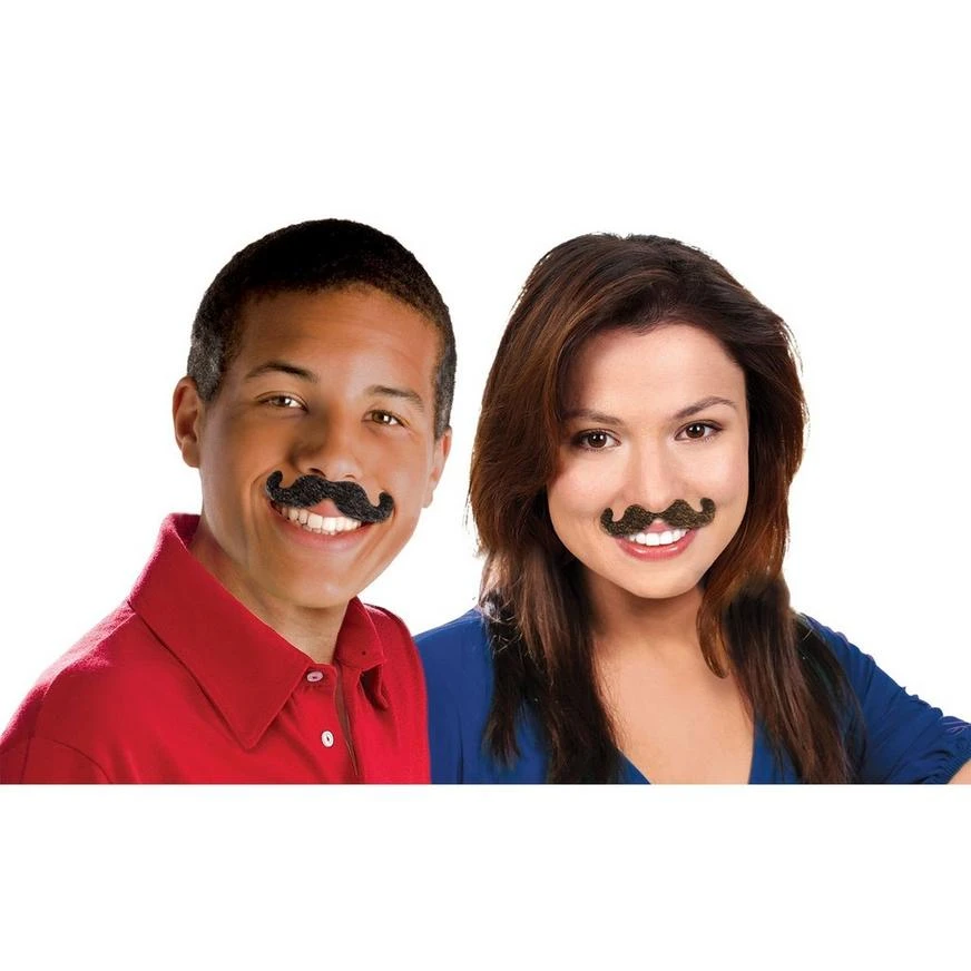 Black & Brown Western Moustaches 10ct 2 Black & Brown Western Moustaches 10ct - Image 2