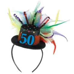 50th Birthday Mini Top Hat Headband