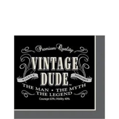 Vintage Dude Beverage Napkins 16ct