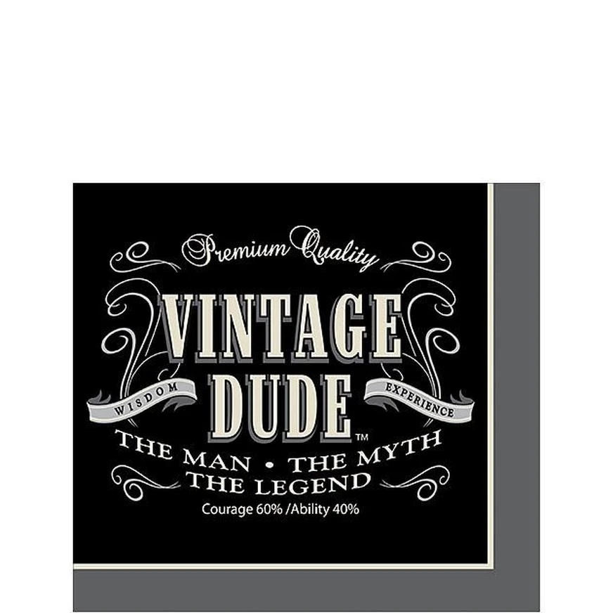 Vintage Dude Beverage Napkins 16ct 1 Vintage Dude Beverage Napkins 16ct