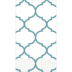 Teal Lattice Premium Guest Towels 16ct
