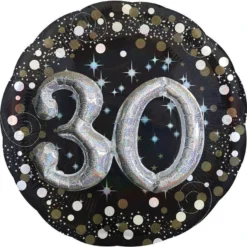 30th Birthday Balloon - 3D Sparkling Celebration, 36in