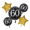 60th Birthday Balloon Bouquet 5pc - Sparkling Celebration