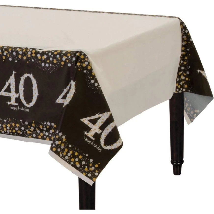 40th Birthday Table Cover - Sparkling Celebration 1 40th Birthday Table Cover - Sparkling Celebration