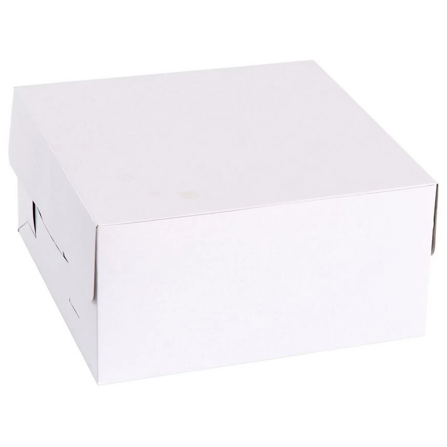 White Square Cake Box, 10in 2 White Square Cake Box, 10in - Image 2