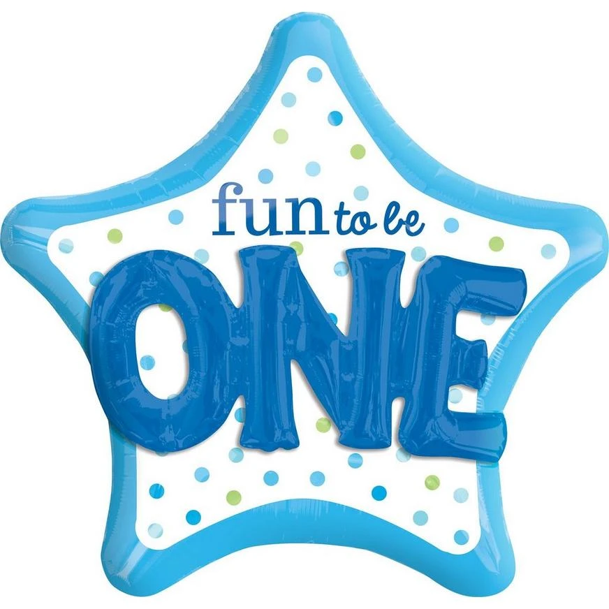 Fun To Be One Balloon 36in - 3D Polka Dot Boy 1 Fun To Be One Balloon 36in - 3D Polka Dot Boy