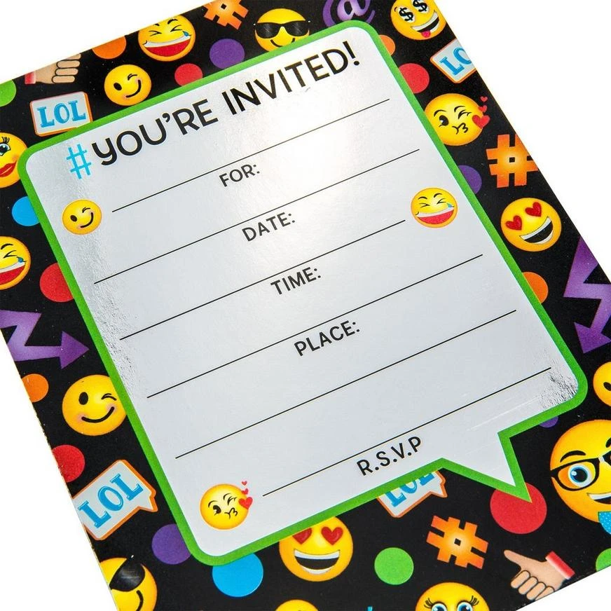 Metallic Smiley Graduation Invitations 8ct 3 Metallic Smiley Graduation Invitations 8ct - Image 3