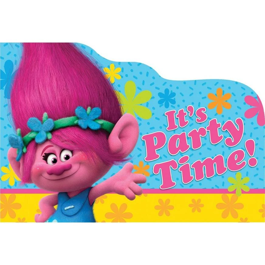Trolls Invitations 8ct 1 Trolls Invitations 8ct