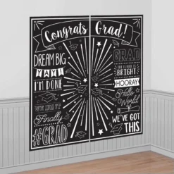 Black & White Graduation Scene Setter 2pc