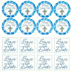 Blue Cross Invitations 8ct -Party Supply Store 746592 02