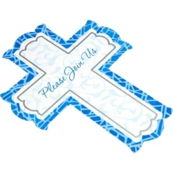 Blue Cross Invitations 8ct -Party Supply Store 746592 03