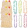 Adult Luau Hula Skirt Costume Accessory Kit For 6 Guests