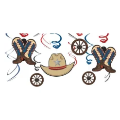 Yeehaw Western Swirl Decorations 12ct