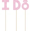 AMSCAN Glitter I Do Cake Picks 3pc