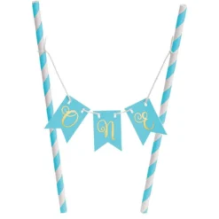 Mini Blue 1st Birthday Cake Stand Kit 2pc -Party Supply Store 775270 02