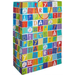 Giant Happy Birthday Squares Gift Bag
