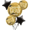 Gold The Adventure Begins Foil Balloon Bouquet, 5pc