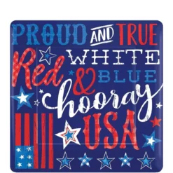 Patriotic Proud & True Dessert Plates 18ct
