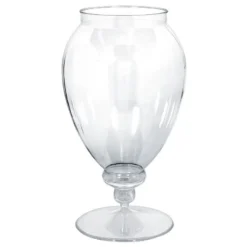 Large CLEAR Plastic Pedestal Apothecary Jar