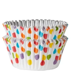 AMSCAN Colorful Polka Dot Foil Baking Cups 48ct
