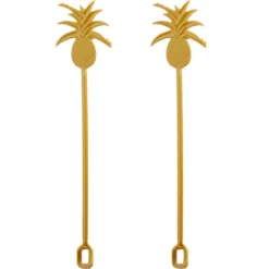 Gold Pineapple Drink Stirrers 16ct