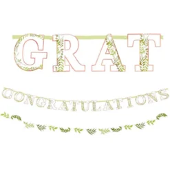 AMSCAN Floral Greenery Jumbo Letter Banner With Mini Banner