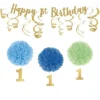 Blue & Gold 1st Birthday Decorating Kit