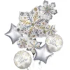 Iridescent Snowflake Balloon Bouquet 5pc