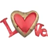 Air-Filled Gold & Red Love Letter Balloon Banner, 33in