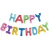 Air-Filled Multicolored Happy Birthday Balloon Banner