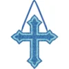 Glitter Blue Cross Sign
