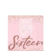 Rose Gold & Pink Sweet 16 Beverage Napkins 16ct