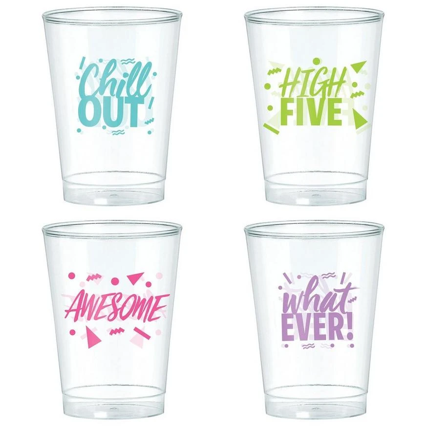 Metallic Awesome 80s Plastic Cups 20ct 2 Metallic Awesome 80s Plastic Cups 20ct - Image 2