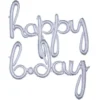 Air-Filled Prismatic Happy B-Day Cursive Letter Balloon Banners 2ct