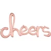 Air-Filled Rose Gold Cheers Cursive Letter Balloon Banner