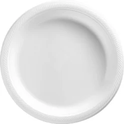 White & Silver Plastic Tableware Kit For 50 Guests -Party Supply Store 840657 02
