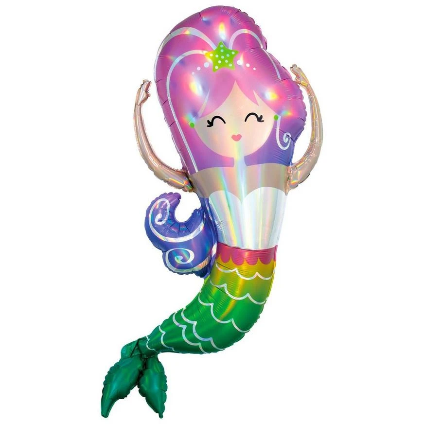 Giant Iridescent Mermaid Balloon 1 Giant Iridescent Mermaid Balloon