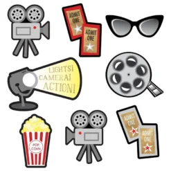Movie Night Cardstock Cutouts 12pc -Party Supply Store 859395 05