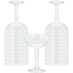 Clear Plastic Champagne Coupe Glasses, 8oz, 20ct